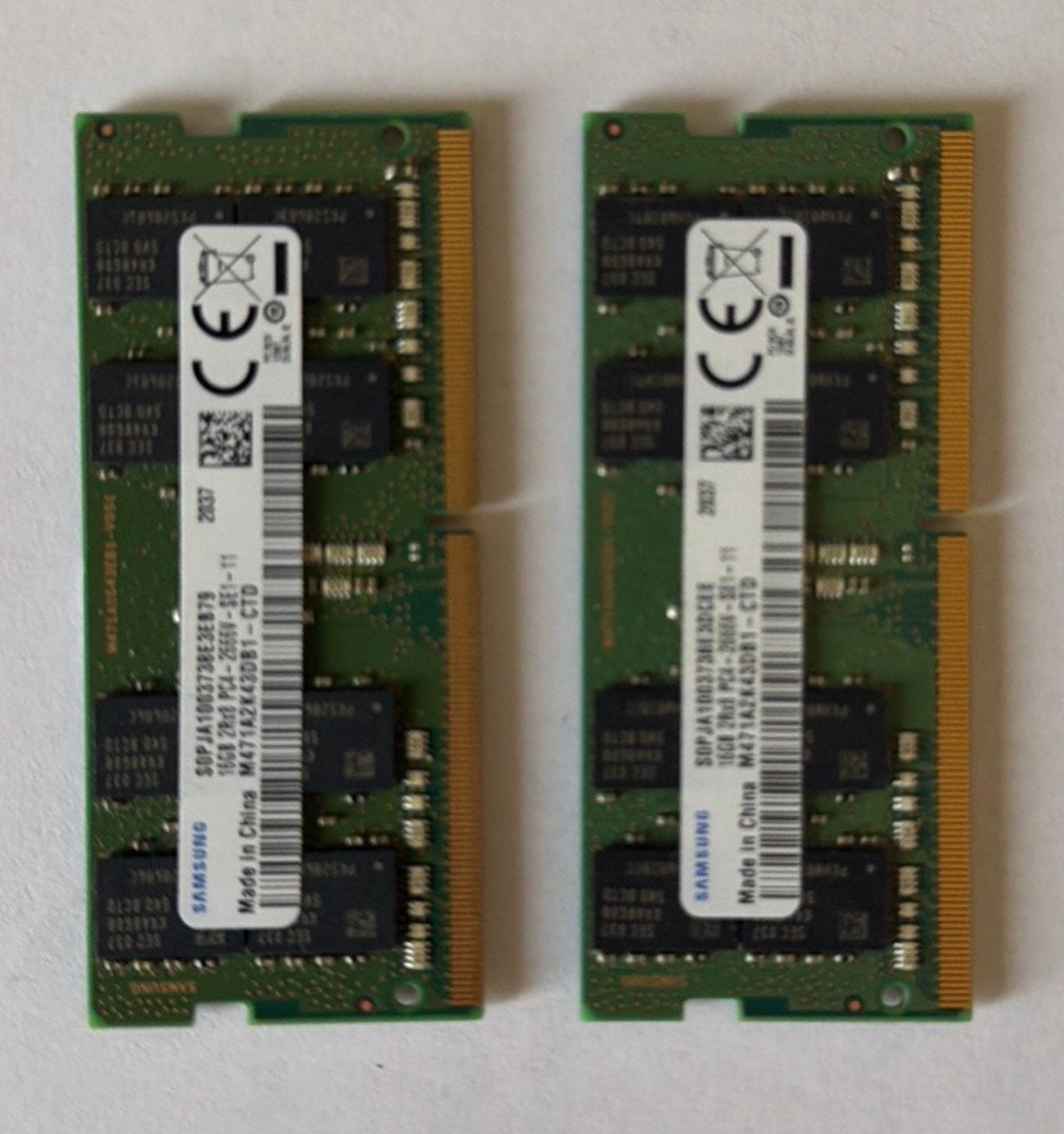 Samsung - 2 x 16 Gb DDR4 3200 AA SODIMM, Ophalen of Verzenden, Zo goed als nieuw, DDR4, 16 GB