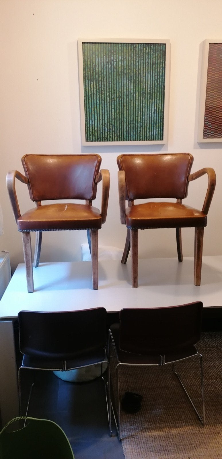 paar stoelen vintage antiek retro, Huis en Inrichting, Ophalen, Gebruikt, Twee, Bruin