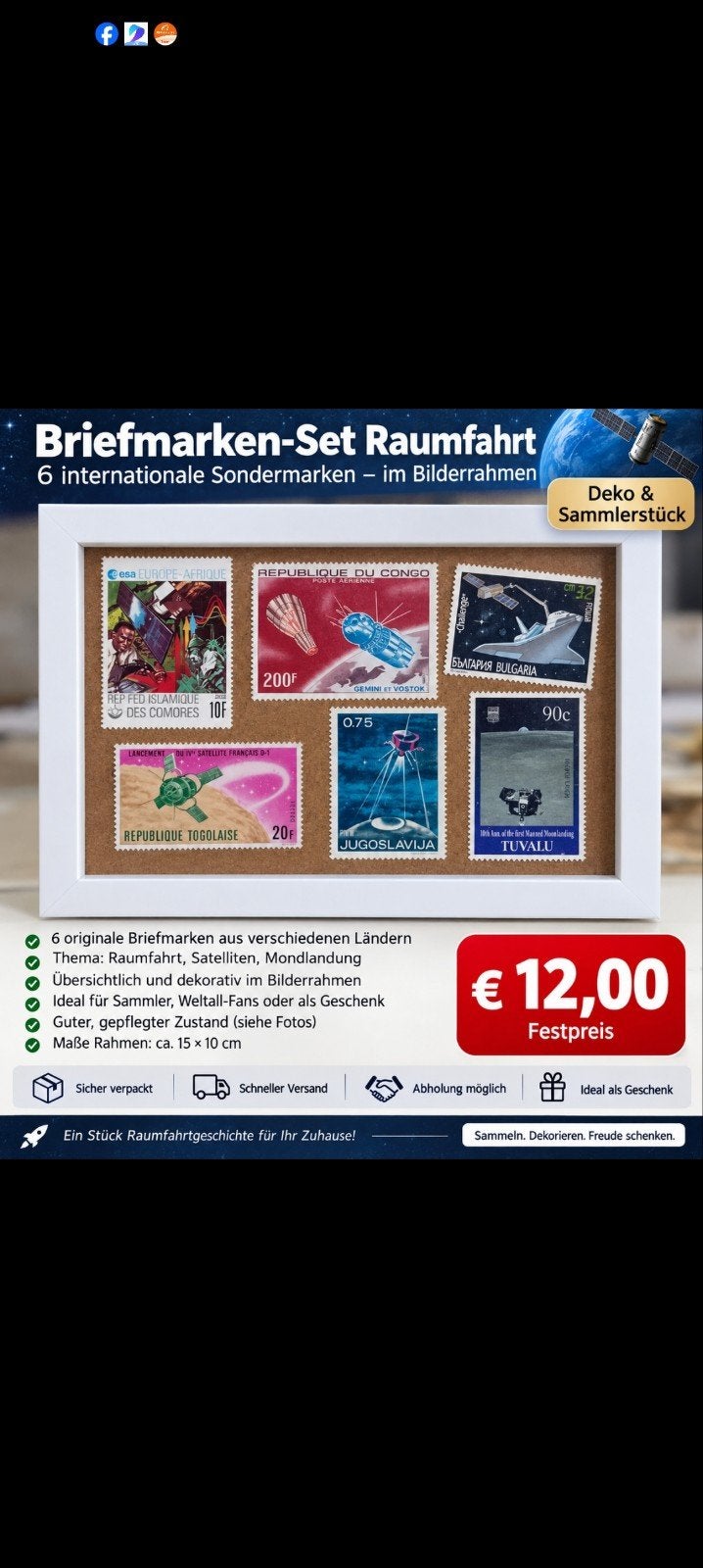 postzegel ruimtevaart, Ophalen of Verzenden