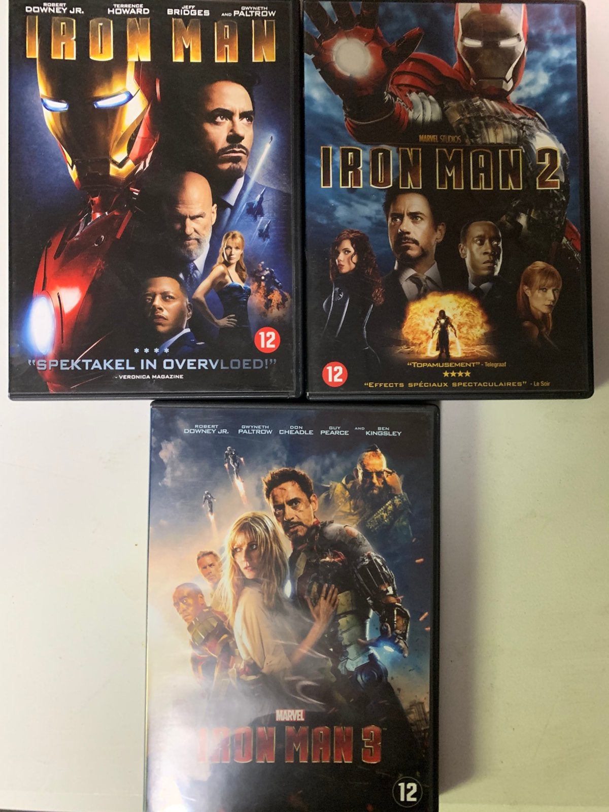 Iron Man 1,2 en 3, Enlèvement ou Envoi, Comme neuf, Anglais, Néerlandais