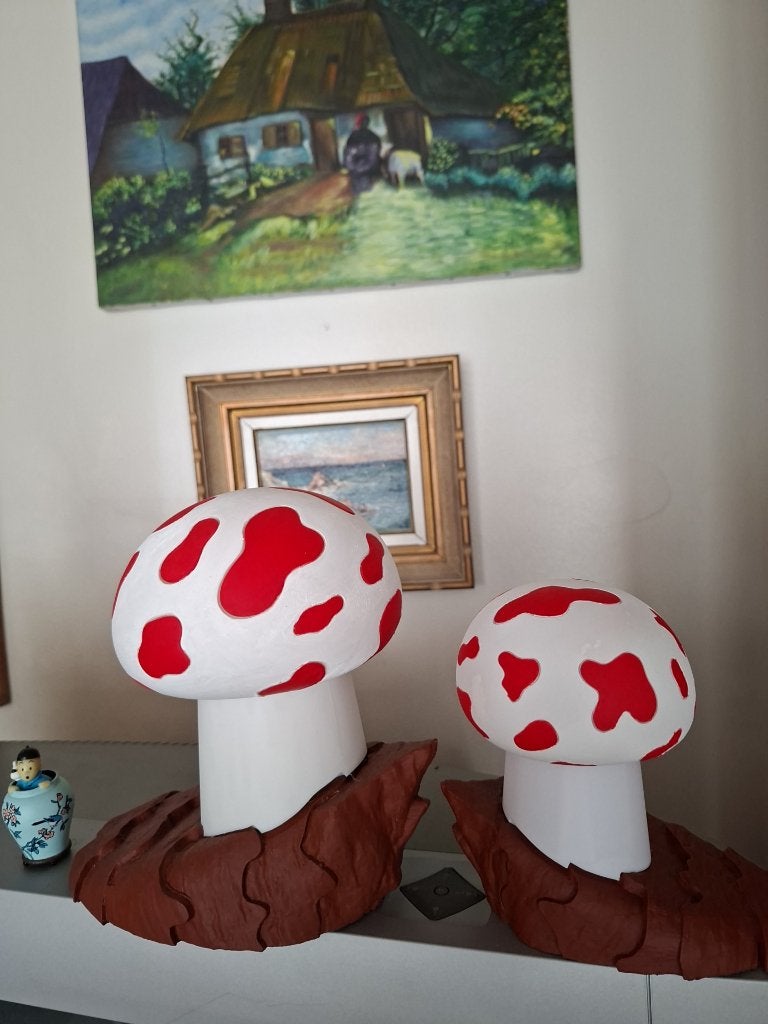 Champignon Tintin de l'étoile mystérieuse peint à la main, Enlèvement ou Envoi, Neuf, Autres types