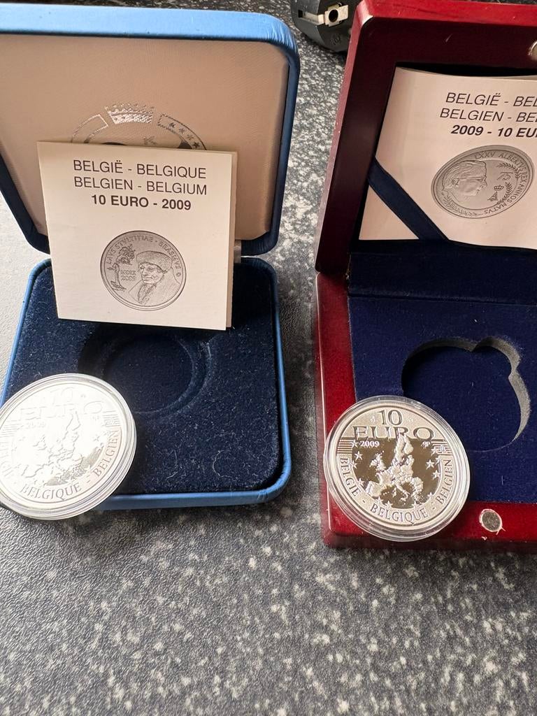 2 stuks 10 € zilver 2009, Ophalen, Zilver