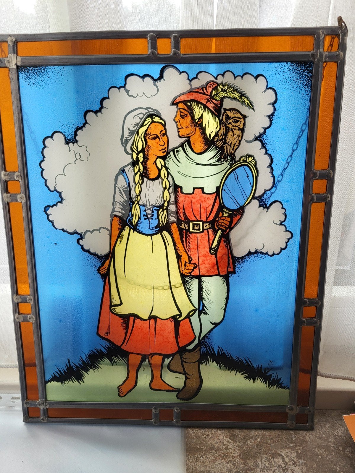 Glasraam loodraam Tijl en Nele, Ophalen