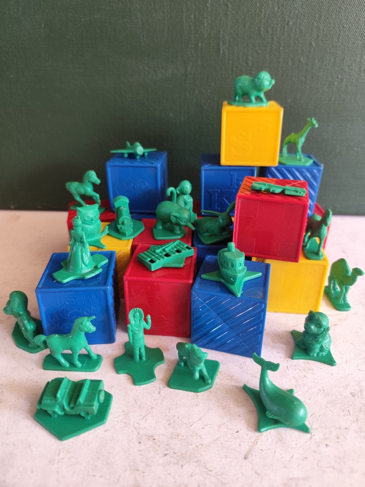 Tupperware TupperToys Busy Blocks 1970 (18 blocs + 22 figur, Enlèvement ou Envoi, Complet