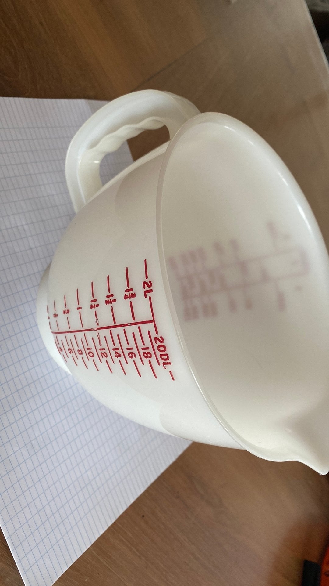 Tupperware maatbeker tot 2 liter, Ophalen, Gebruikt, Wit, Beker of Kan