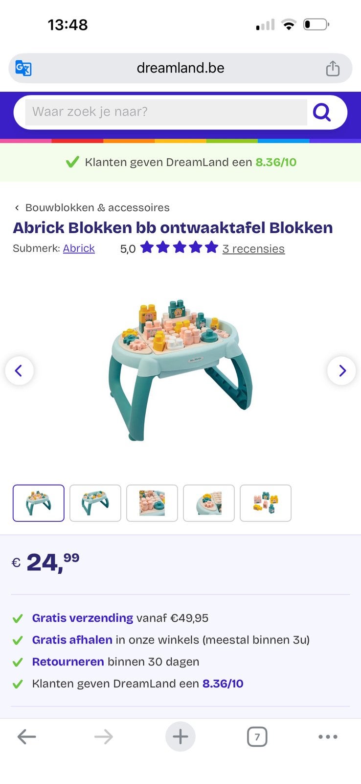 Nieuwe in doos Speeltafel, Ophalen of Verzenden, Zo goed als nieuw
