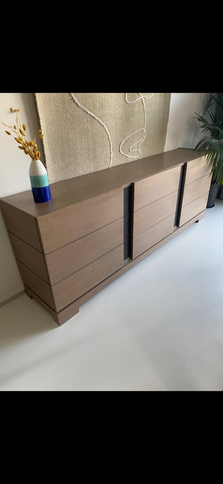 Dressoir eik blauwe natuursteen, Maison & Meubles, Enlèvement, Utilisé