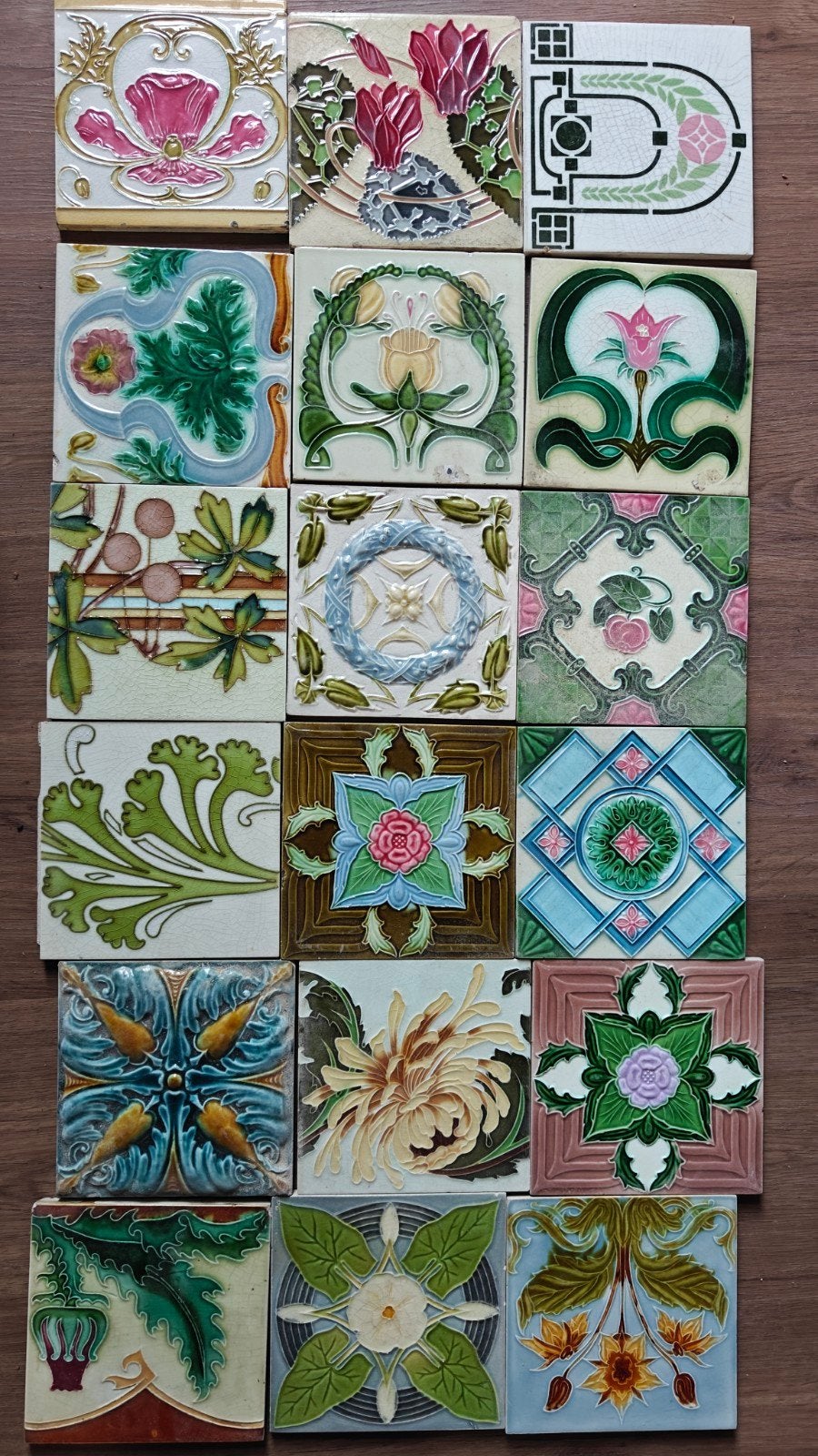 Lot de carreaux Art Nouveau/Jugendstil, Antiquités & Art, Antiquités | Céramique & Poterie, Enlèvement