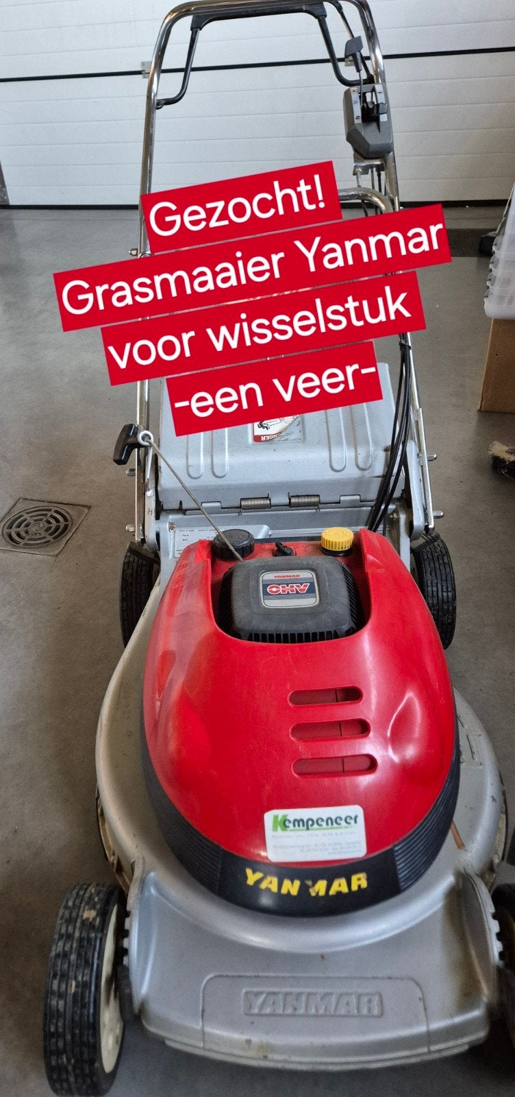 Recherché ! Tondeuse à gazon Yanmar pour pièce de rechange :, Enlèvement