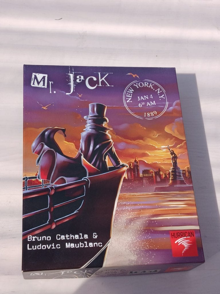 Jeu de plateau "Mr Jack à New York", Jeu de voyage, Enlèvement ou Envoi, Hurrican, 1 ou 2 joueurs