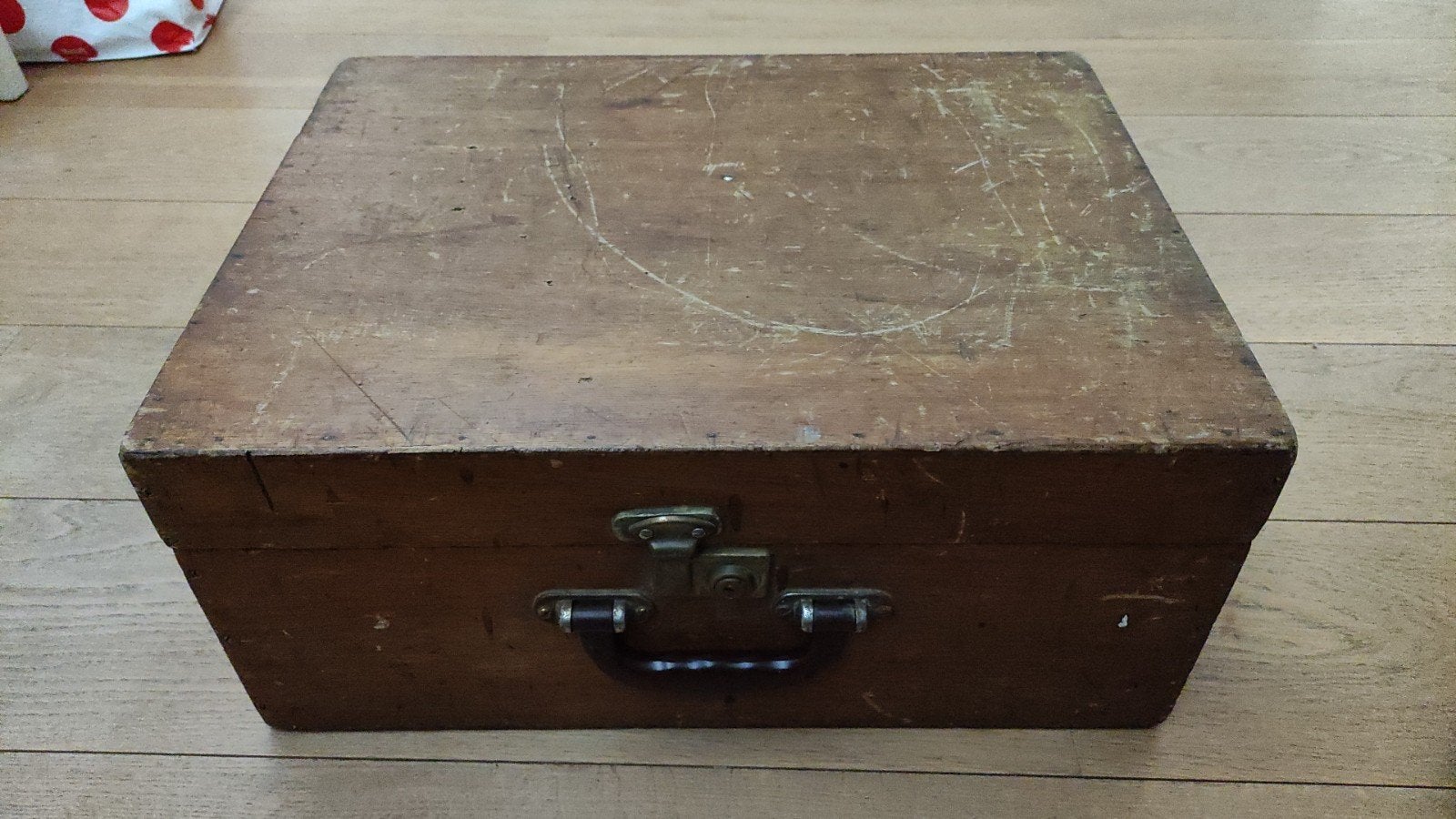 Vintage houten kist met compartimenten, Antiek en Kunst, Ophalen of Verzenden