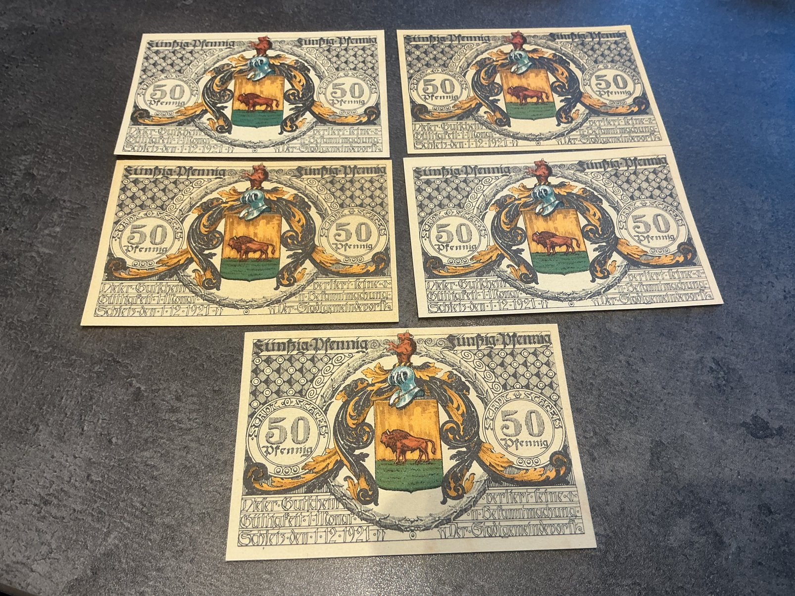 Duitsland 5 noodbiljetten FDC, Ophalen of Verzenden