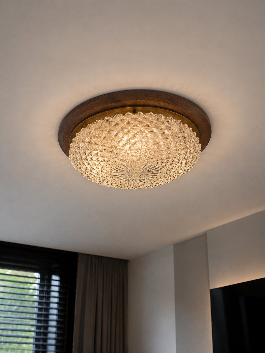 Antieke plafondlamp, Ophalen, Zo goed als nieuw, Glas, Plafondlamp