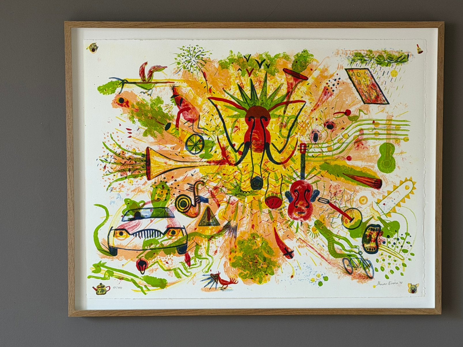 Brecht Evens litho “Fanfare”, Antiek en Kunst, Kunst | Litho's en Zeefdrukken, Ophalen