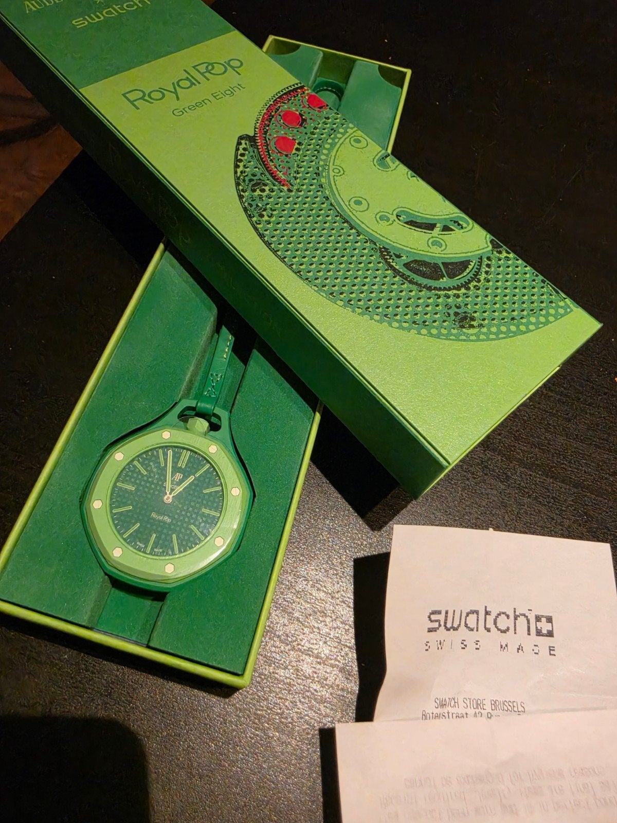 Swatch x Audemars Piguet Royal Oak Green Eight — Nieuwe doos, Handtassen en Accessoires, Horloges | Heren, Nieuw, Swatch, Ophalen