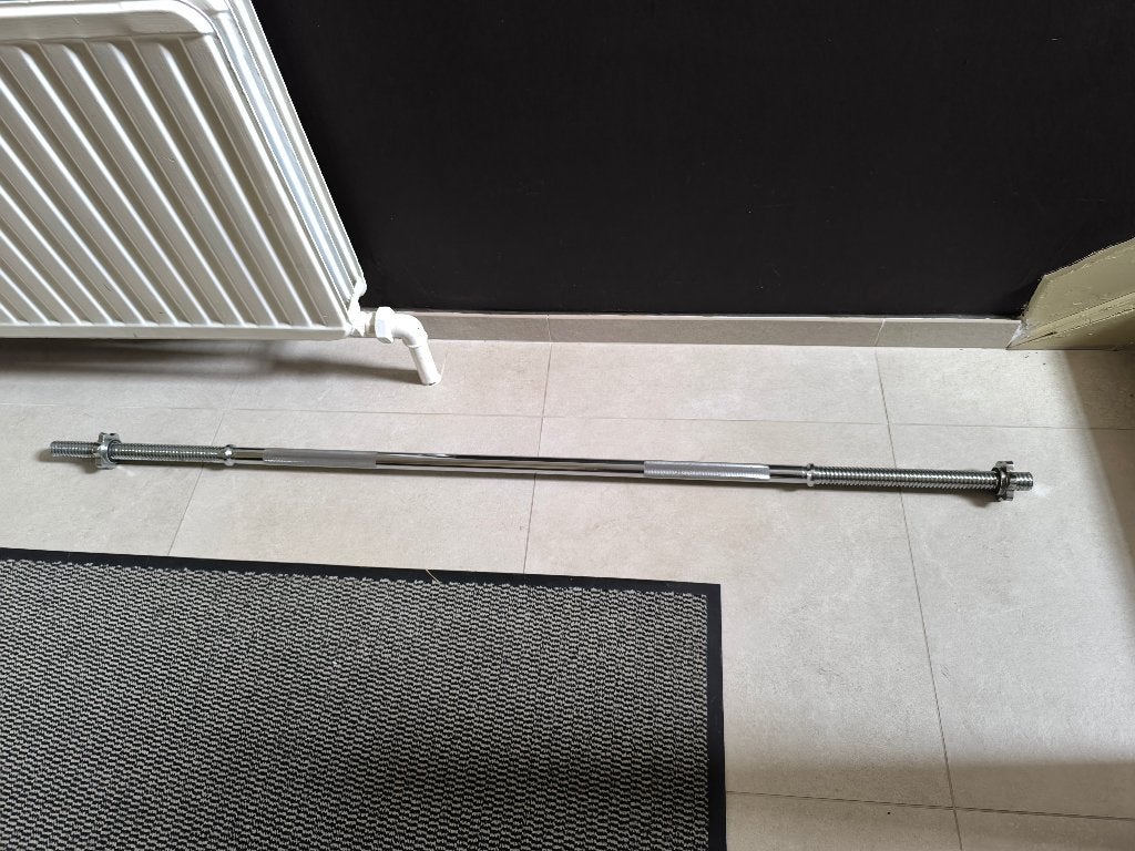 Halterstang van Tunturi 165cm, 9kg (30mm), Sport en Fitness, Ophalen, Gebruikt, Benen, Halterschijven
