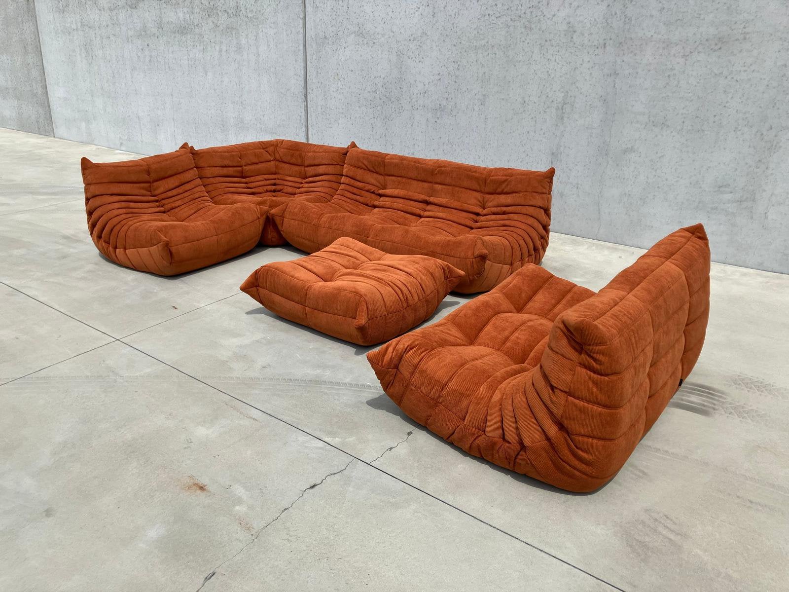 Burnt Orange Togo modular seating corner sofa, new condition, Ophalen of Verzenden, B&B Italia knoll ligne roset cassina artifort sede vitra edra