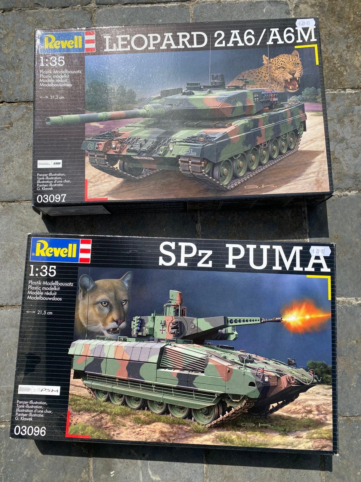 Lot Revell 1/35 Leopard 2A6 en SPz Puma, Hobby en Vrije tijd, Modelbouw | Auto's en Voertuigen, Verzenden, Zo goed als nieuw, Revell