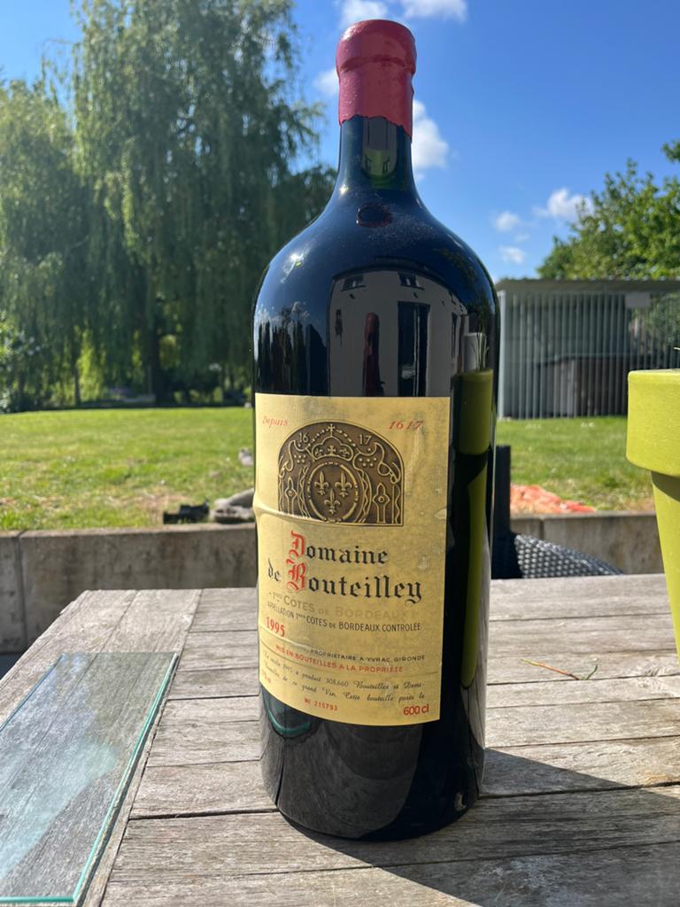 Domaine de Bouteilley 1995 - 1ères Côtes de Bordeaux (6L), Frankrijk, Nieuw, Ophalen of Verzenden, Rode wijn