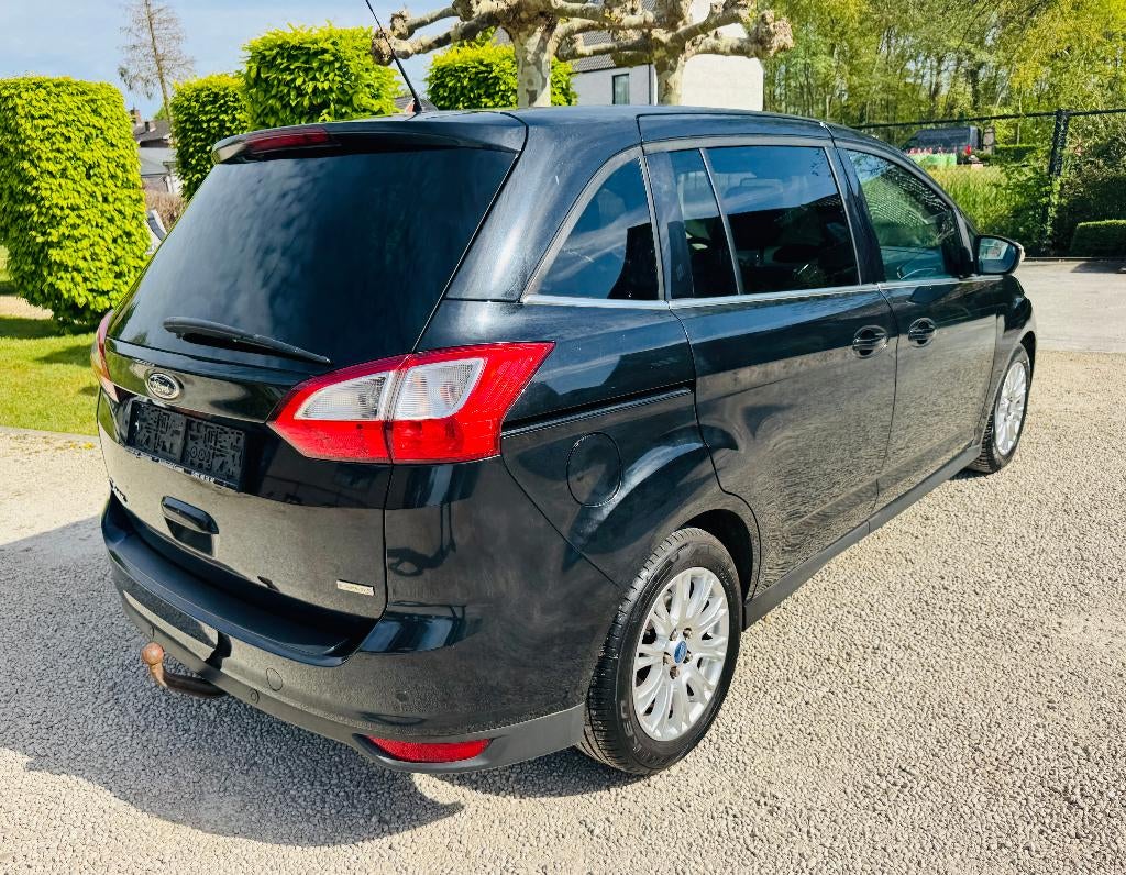 MOOIE FORD GRAND C-MAX 1.0 ECOBOOST GEKEURD, Auto's, Ford, Voorwielaandrijving, Euro 5, Parkeersensor, Zwart