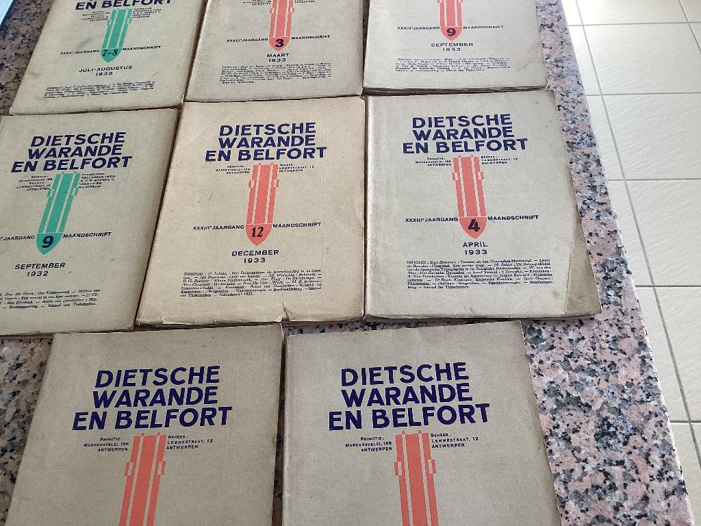 Lot 8 maandbladen DIETSCHE WARANDE zen BELFORT 1932/1933, Ophalen of Verzenden