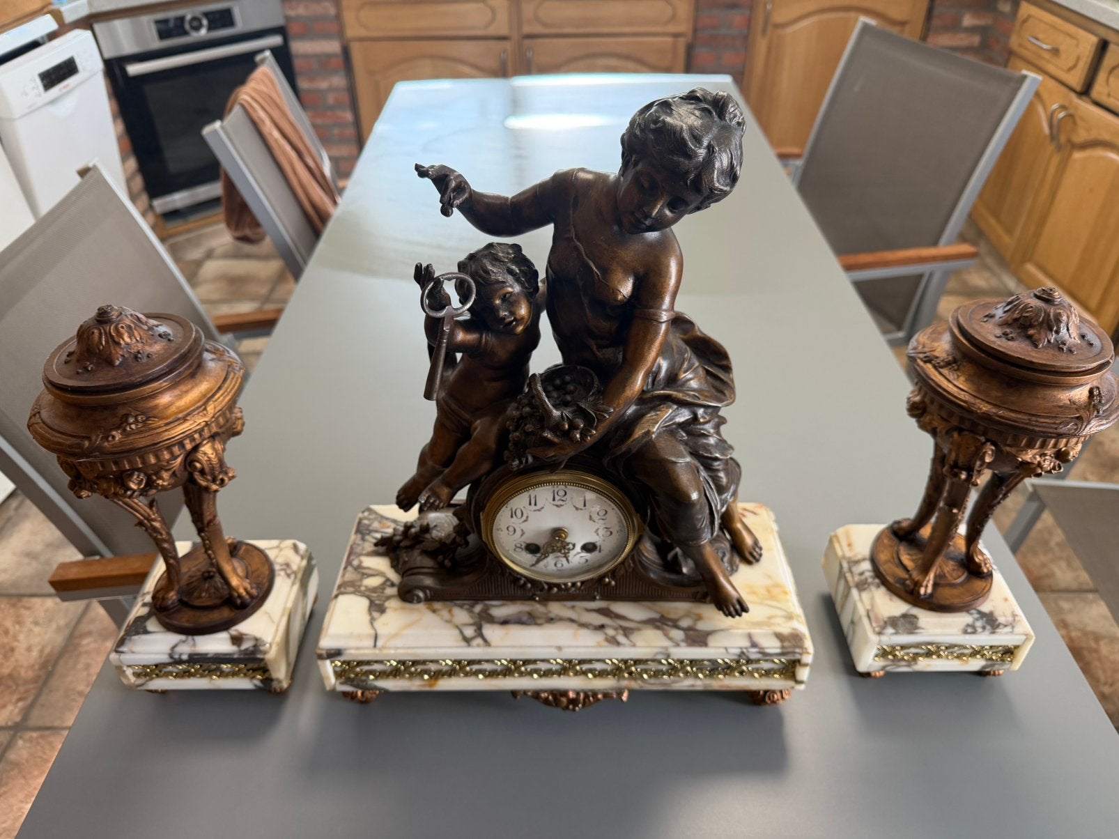 Horloge  régule, Antiquités & Art, Enlèvement, Autres matériaux