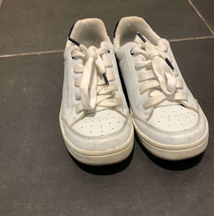 De tommy hilfiger schoenen, Ophalen, Gedragen, Wit