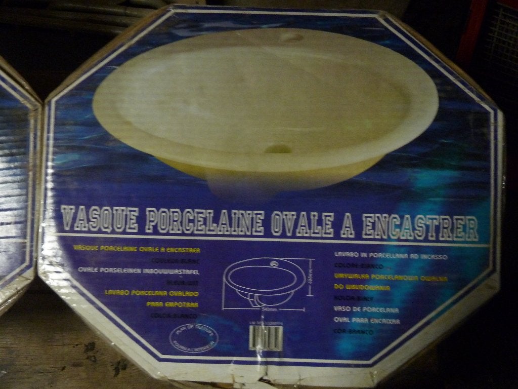 Lot de 2 vasques porcelaine à encastrer, Enlèvement, Neuf, Lavabo