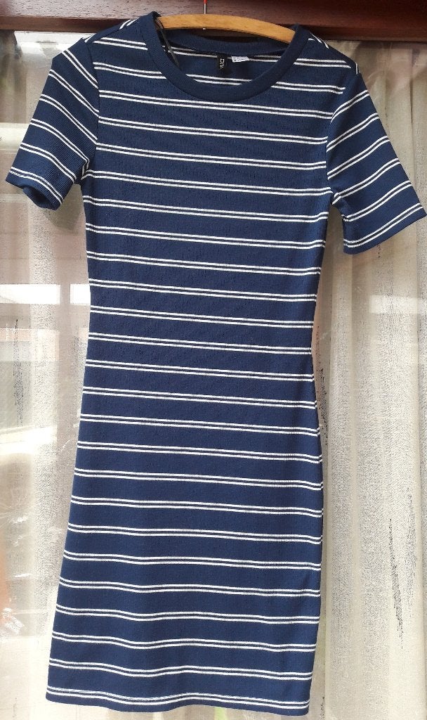 Blauw-wit gestreepte jurk van H&M maat 38, Kleding | Dames, Jurken, Maat 38/40 (M), H&M, Blauw, Ophalen of Verzenden