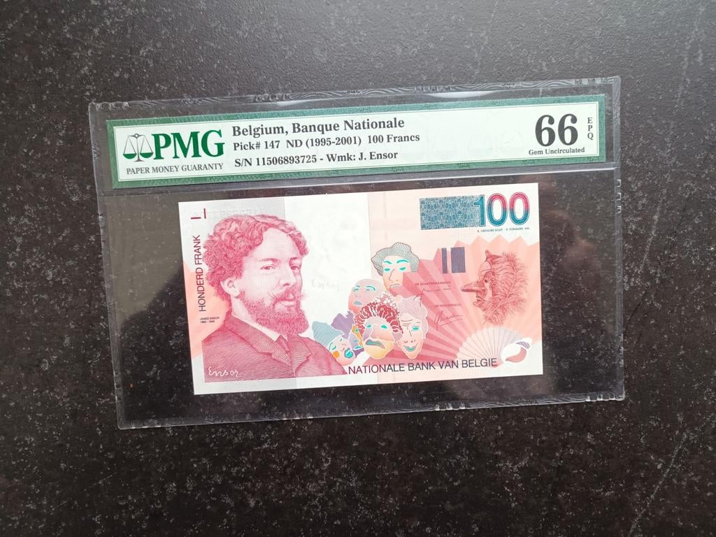 James Ensor 100 francs de qualité supérieure, Timbres & Monnaies, Enlèvement ou Envoi, Billets en vrac