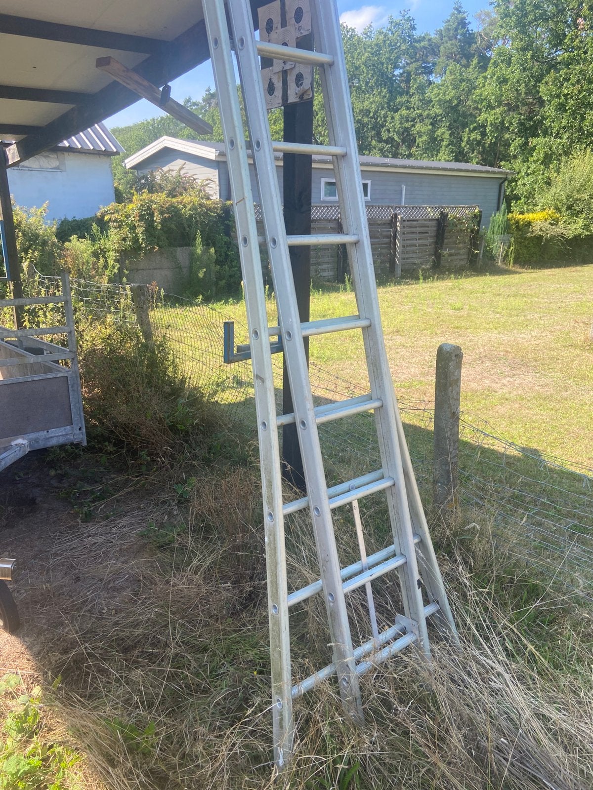 Grote ladder aluminium, Bricolage & Construction, Échelles & Escaliers, Enlèvement, Comme neuf, Échelle