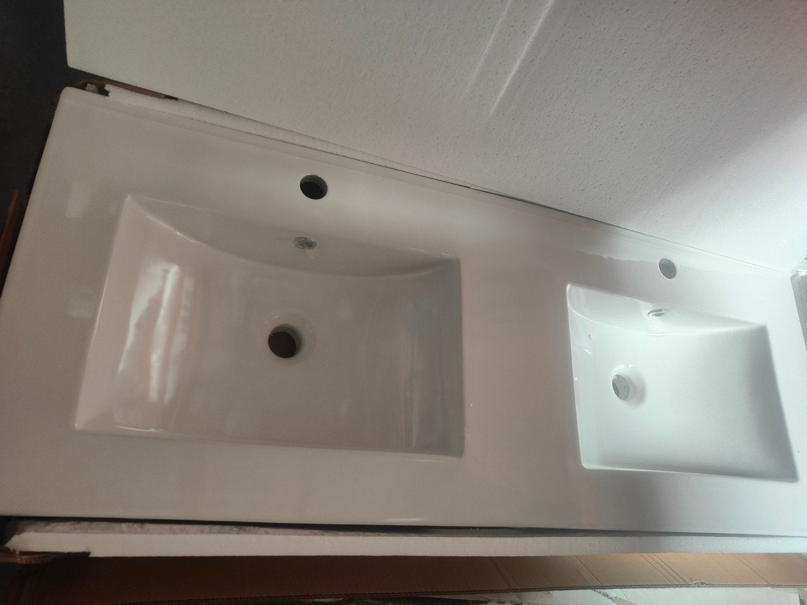 Évier double vasque - céramique - nouveau emballé, Maison & Meubles, Neuf, Lavabo ou Évier, Moins de 25 cm, Enlèvement