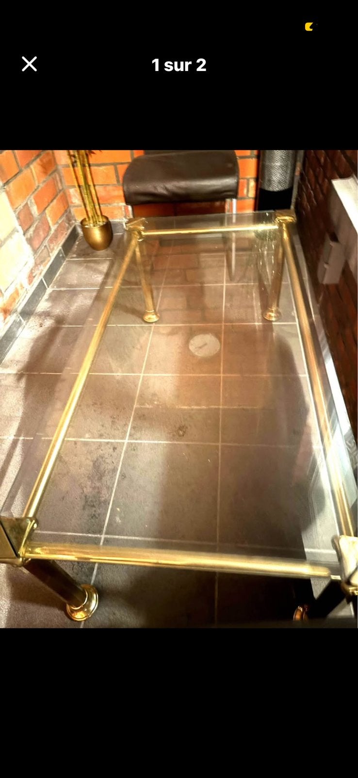 Mooie salon tafel in goede staat, kleur goud maat 59x119, Huis en Inrichting, Ophalen, Zo goed als nieuw