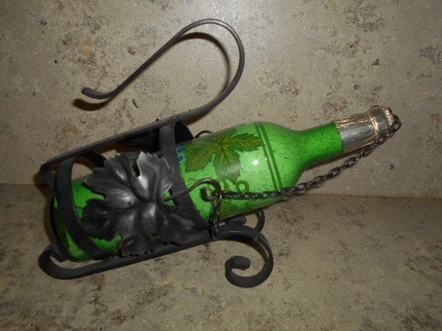 Porte-bouteille de vin vintage - Fer forgé., Enlèvement ou Envoi