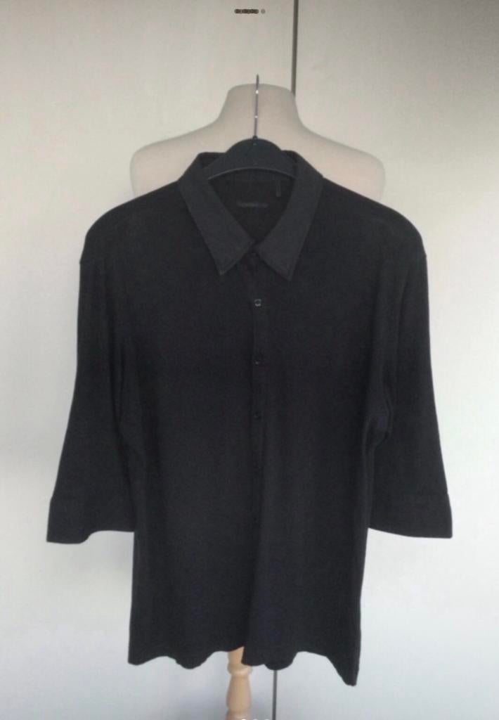Zwarte korte mouwen (polo)shirt IKKS, Zwart, Ophalen of Verzenden, Halswijdte 41/42 (L), Gedragen