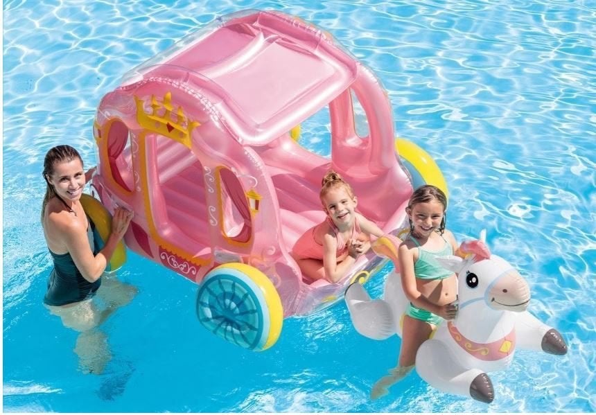 Carrosse +cheval blanc neuf pour piscine ou intérieur Intex, Enlèvement, Neuf