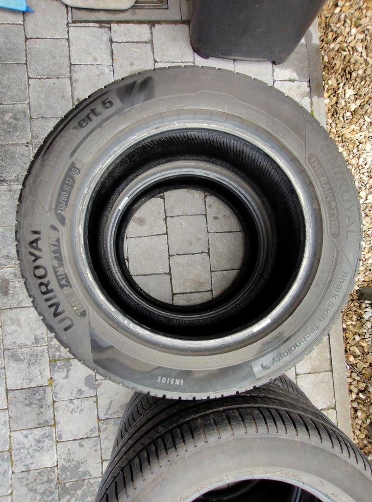 4 pneus été - 215/60/17 - Uniroyal/Michelin, Autos : Pièces & Accessoires, 215 mm, Véhicule de tourisme, Pneus été, Enlèvement