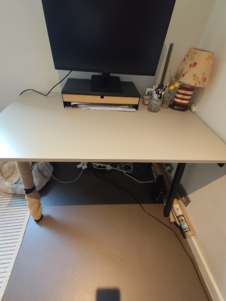 Bureau beige/anthracite, Ophalen, 120 cm, Secretaire, Zo goed als nieuw