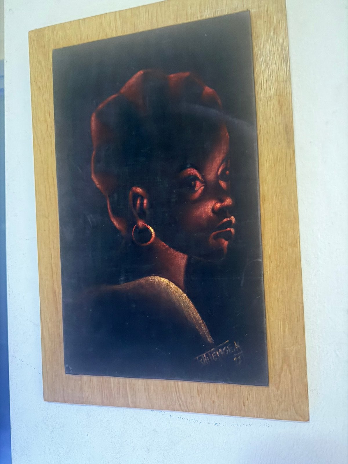Schilderij op doek met houten omlijsting – Gesigneerd, Ophalen of Verzenden
