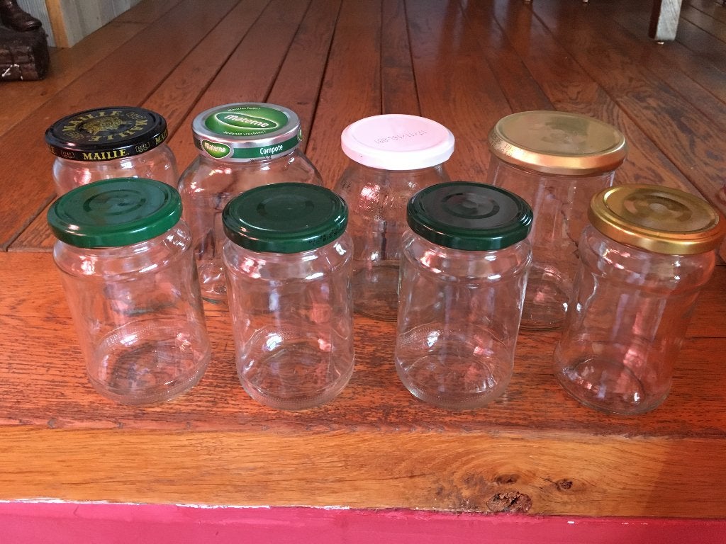 25 petits bocaux en verre, pots  pour confiture, Maison & Meubles, Verre, Pot de stockage, Comme neuf, Enlèvement