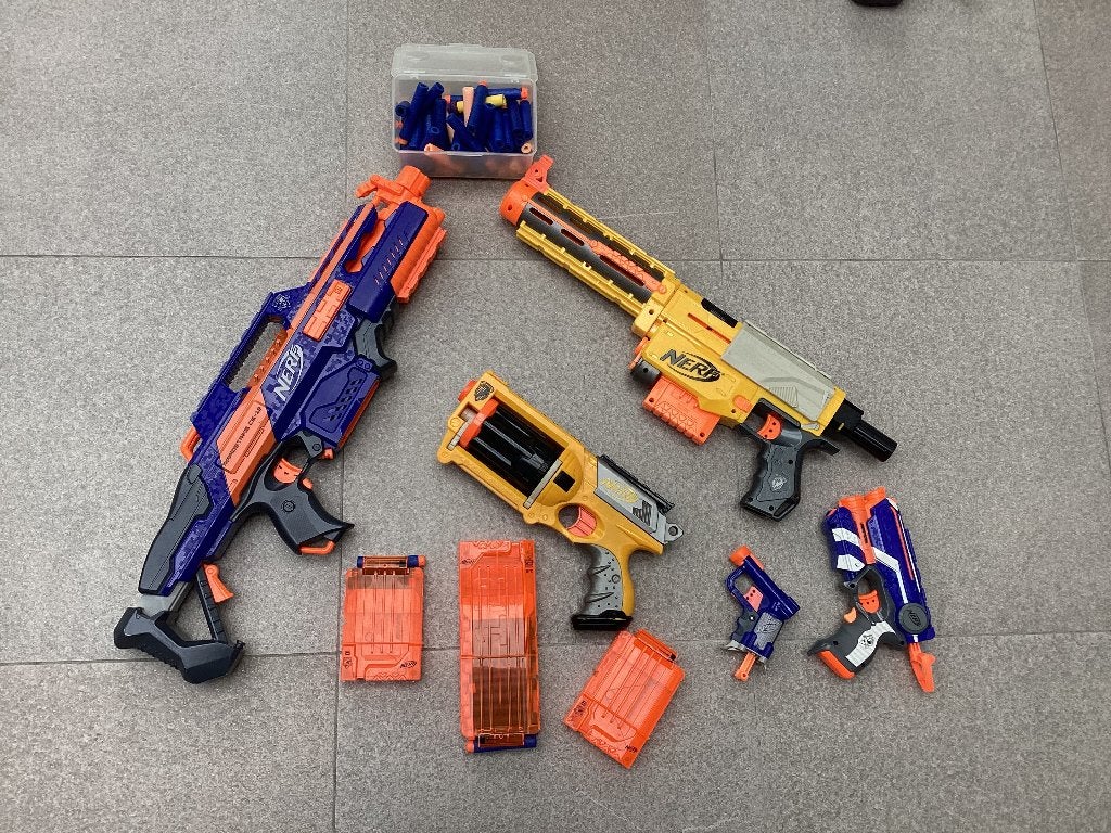 Nerf geweren, Ophalen, Gebruikt