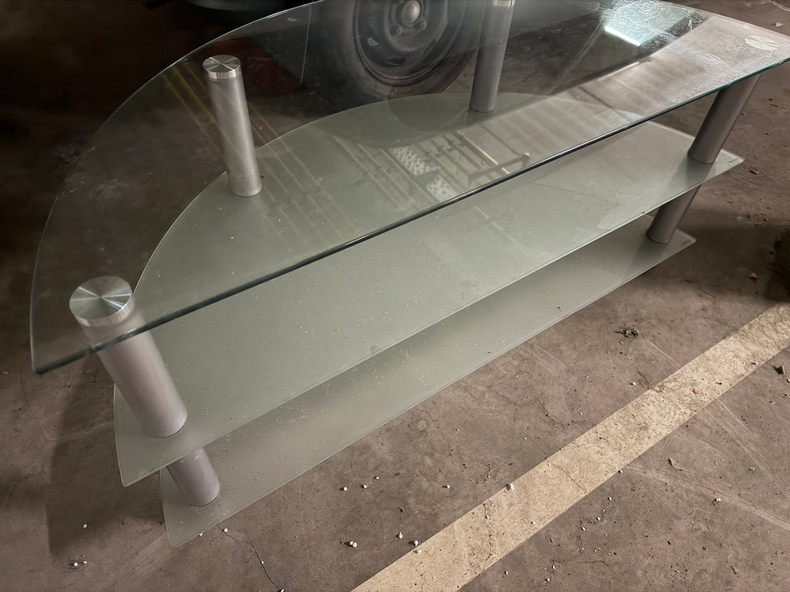Glazen tv meubel, Ophalen, Zo goed als nieuw