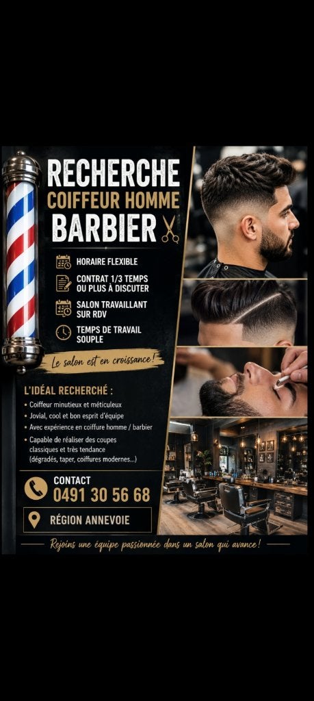 Cherche coiffeur homme barbier