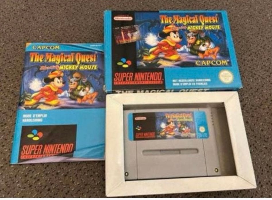 Snes magical quest mickey mouse CIB (uitgave jaren ‘90), Games en Spelcomputers, 1 speler, Zo goed als nieuw, Vanaf 3 jaar, Ophalen
