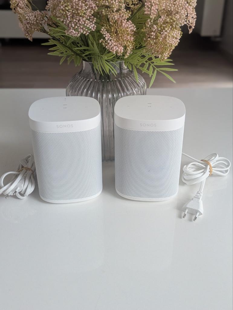 Pack 2x Sonos One Blanc – Fonctionnent parfaitement, Audio, Tv en Foto, Ophalen