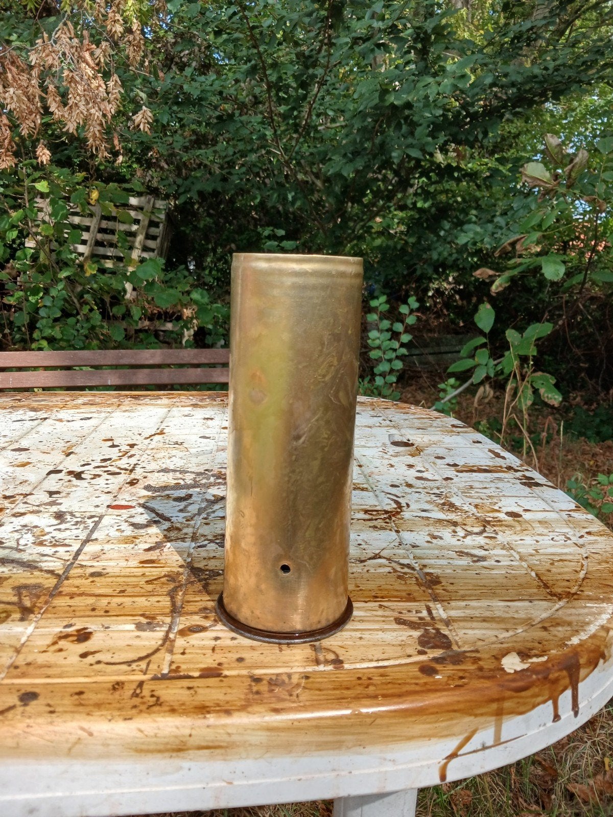 obus huls ww1 77mm Duitsland 96 ijzeren bodem, Ophalen of Verzenden