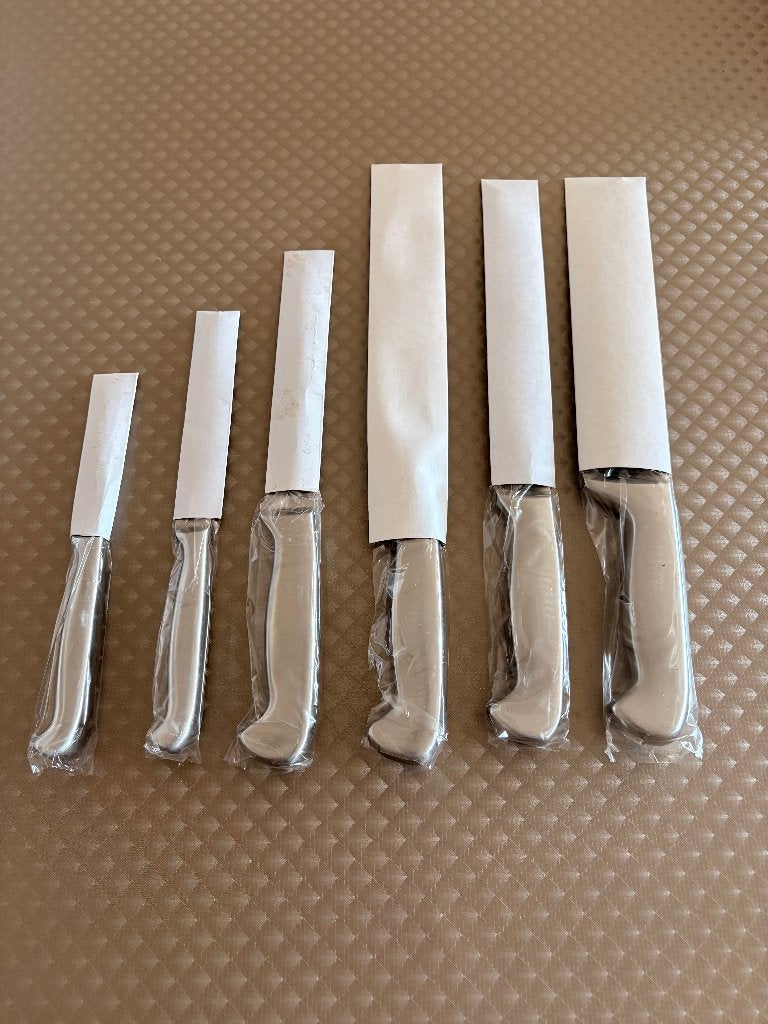 6-delige messenset + opbergblok Ventura / nieuw, Ophalen of Verzenden, Nieuw, Inox of Chroom, Bestekset