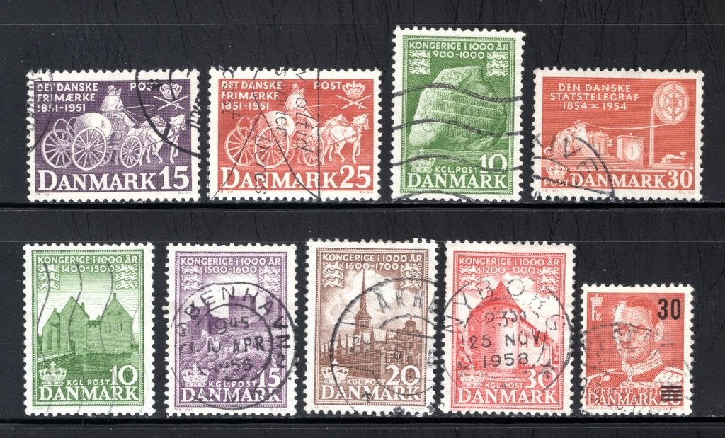 DANEMARK Lot année 1953-1955 timbré, Envoi, Danemark, Affranchi