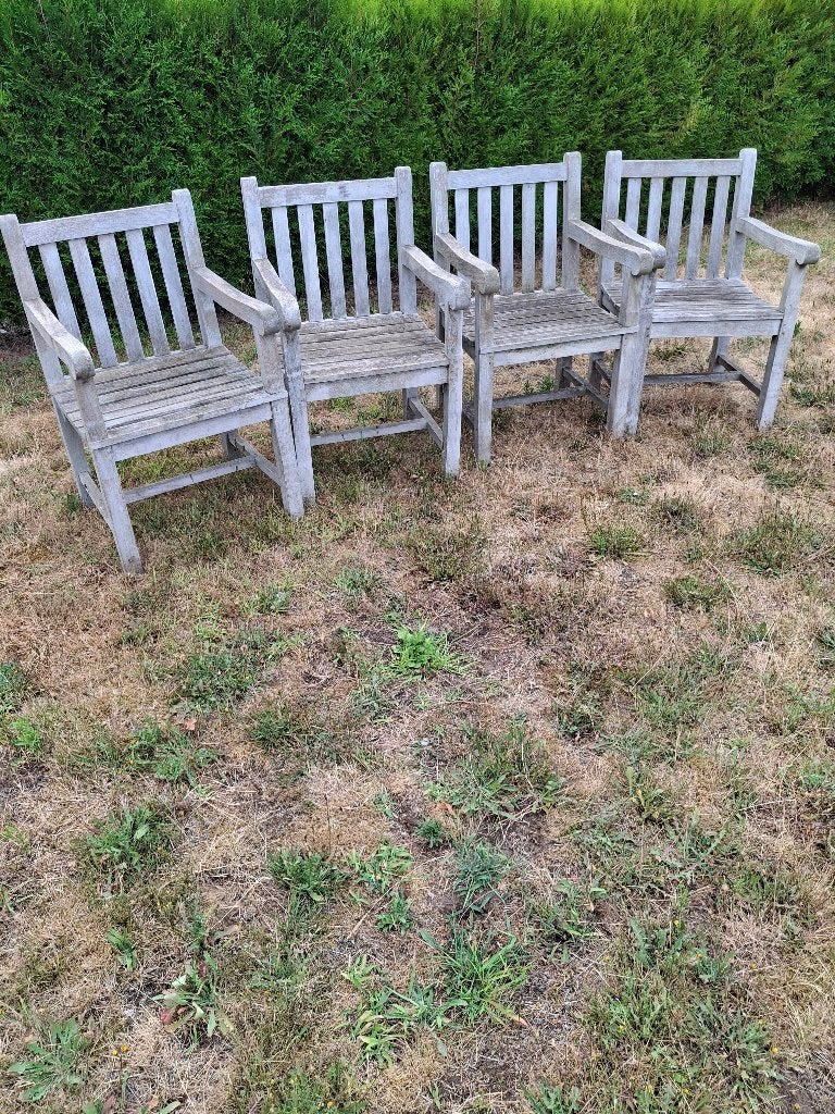 4 houten tuinstoelen, Ophalen, Hout
