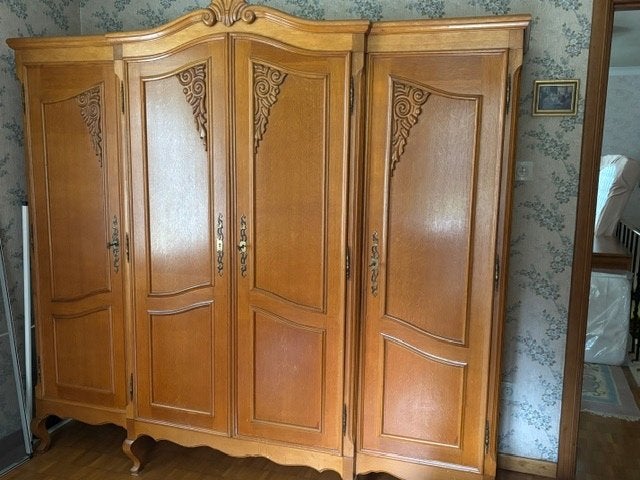 Complete slaapkamer in hout, Ophalen, Gebruikt, Tweepersoons